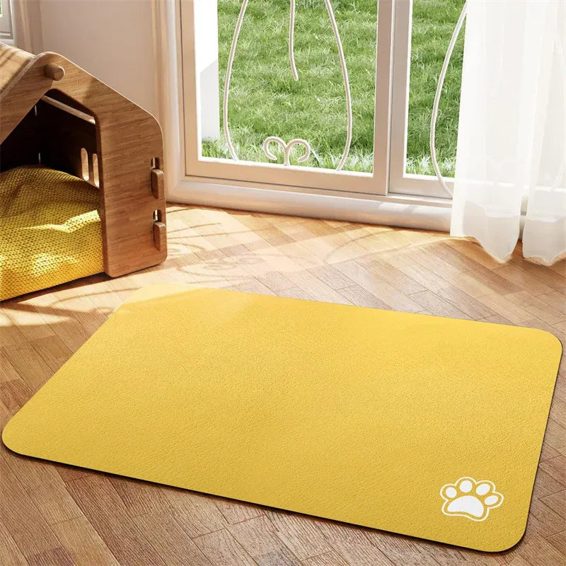 Pet Feeding Mat for Dogs & Cats | Absorbent, Quick-Dry Food & Water Placemat | Easy-to-Clean Non-Slip Pet Bowl Mat