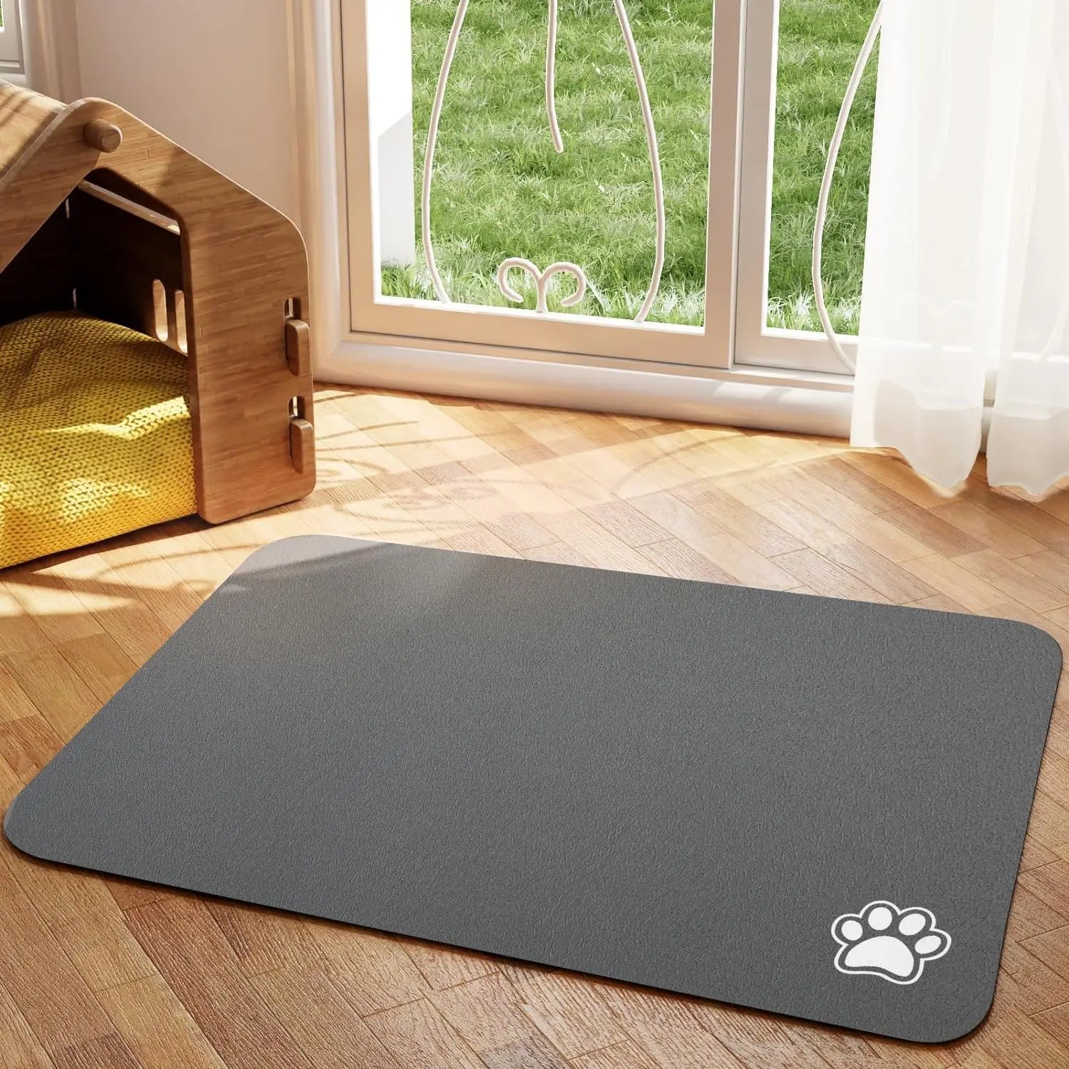 Pet Feeding Mat for Dogs & Cats | Absorbent, Quick-Dry Food & Water Placemat | Easy-to-Clean Non-Slip Pet Bowl Mat