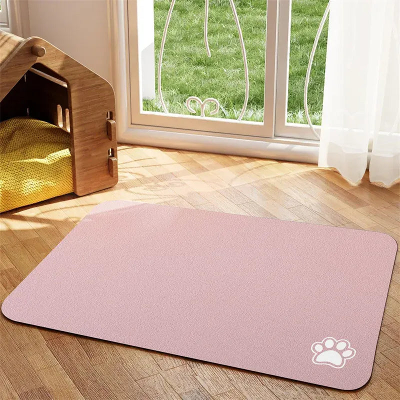 Pet Feeding Mat for Dogs & Cats | Absorbent, Quick-Dry Food & Water Placemat | Easy-to-Clean Non-Slip Pet Bowl Mat