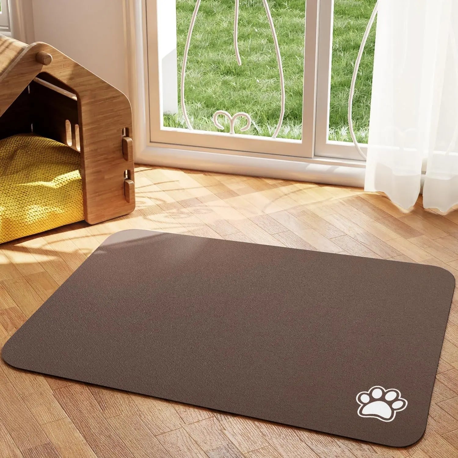 Pet Feeding Mat for Dogs & Cats | Absorbent, Quick-Dry Food & Water Placemat | Easy-to-Clean Non-Slip Pet Bowl Mat