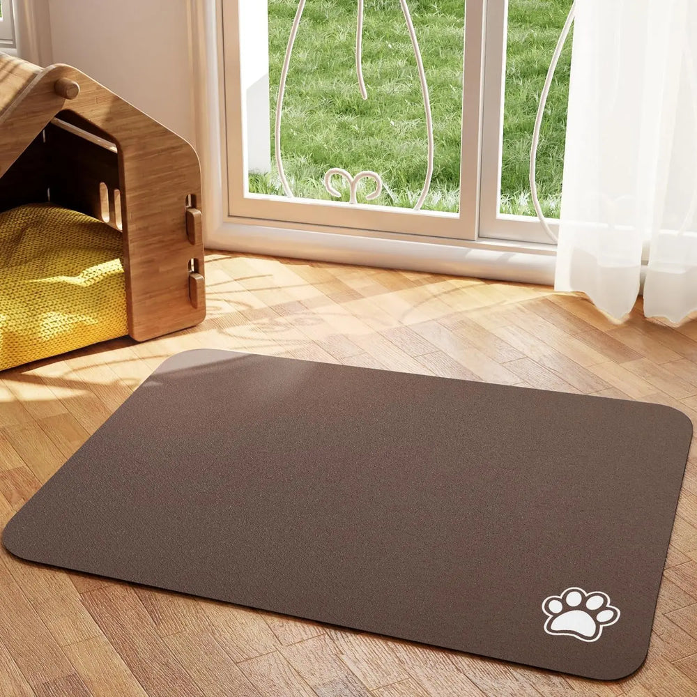 Pet Feeding Mat for Dogs & Cats | Absorbent, Quick-Dry Food & Water Placemat | Easy-to-Clean Non-Slip Pet Bowl Mat