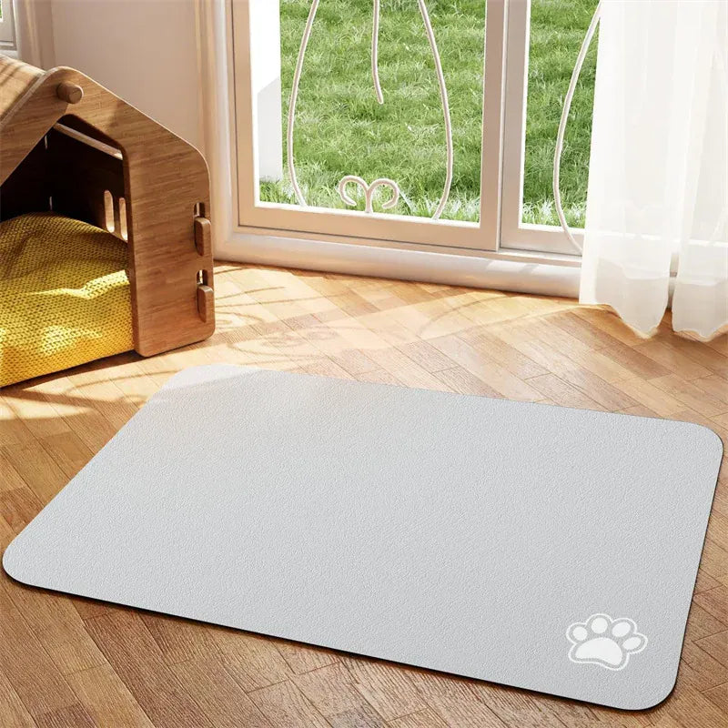 Pet Feeding Mat for Dogs & Cats | Absorbent, Quick-Dry Food & Water Placemat | Easy-to-Clean Non-Slip Pet Bowl Mat