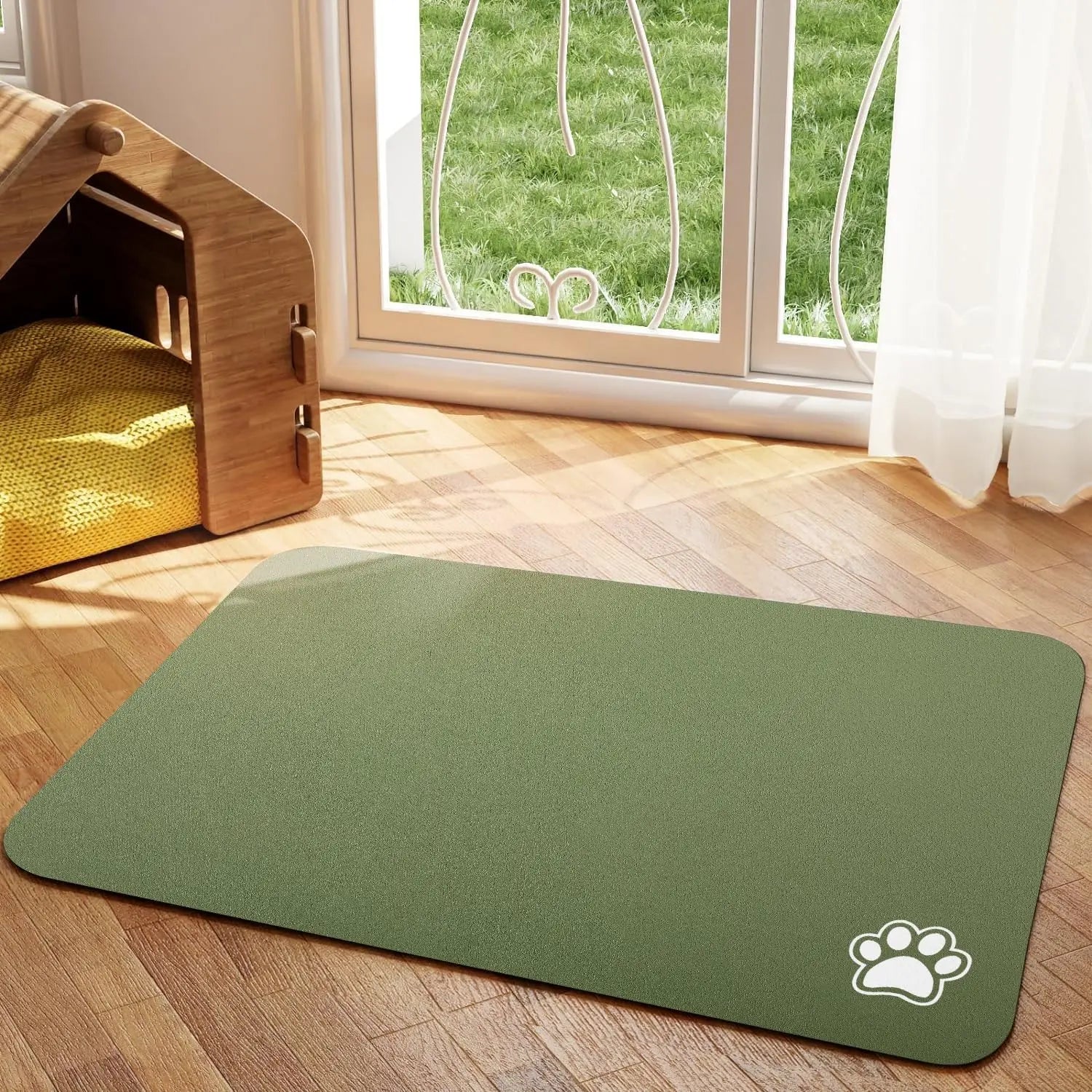 Pet Feeding Mat for Dogs & Cats | Absorbent, Quick-Dry Food & Water Placemat | Easy-to-Clean Non-Slip Pet Bowl Mat
