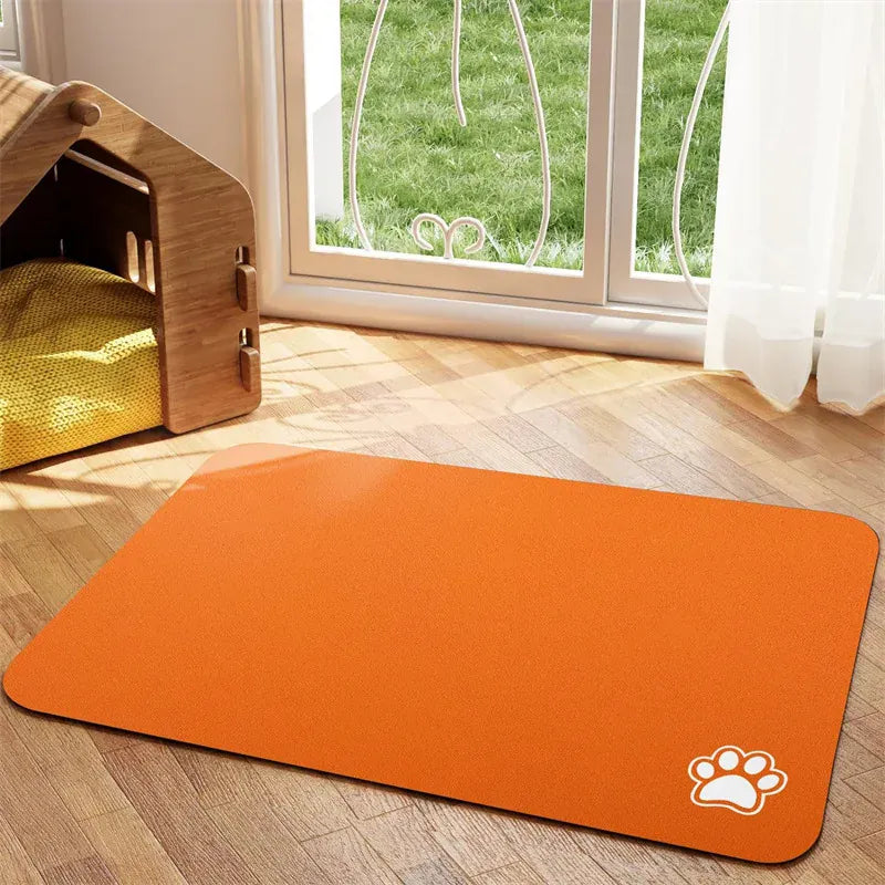 Pet Feeding Mat for Dogs & Cats | Absorbent, Quick-Dry Food & Water Placemat | Easy-to-Clean Non-Slip Pet Bowl Mat