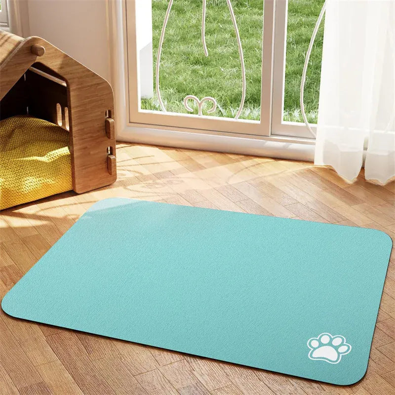 Pet Feeding Mat for Dogs & Cats | Absorbent, Quick-Dry Food & Water Placemat | Easy-to-Clean Non-Slip Pet Bowl Mat
