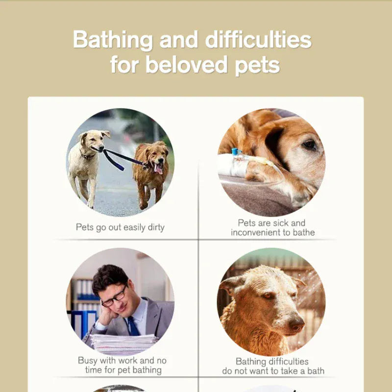 Pet Grooming Glove Pet Bathing Wipes Dog Body Wipes No Rinse Washing Gloves for Cat Cleaning Fur Ear Eye & Paws Deodorizing