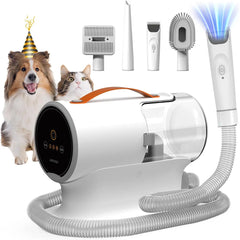 Pet Grooming Vacuum Kit - 12000Pa Dog Hair Vacuum with 5 Tools & 2L Capacity