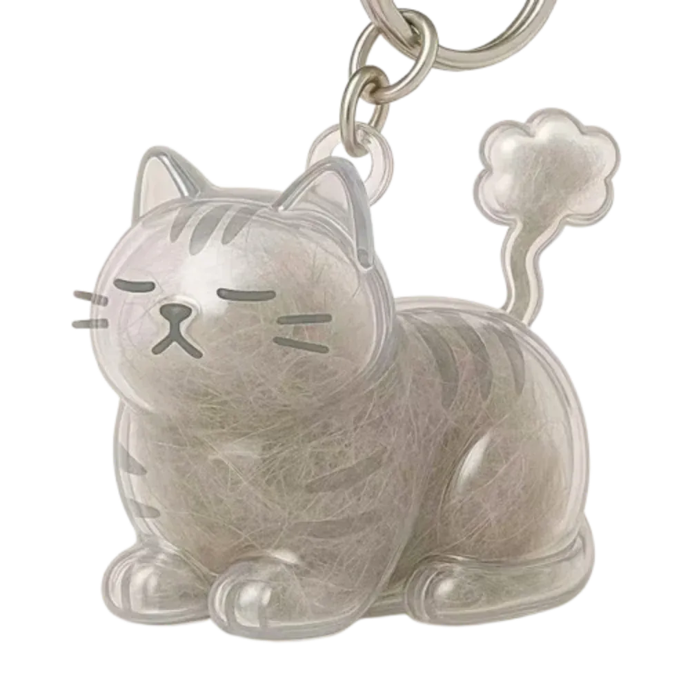 Pet Hair Memorial Keychain - DIY Dog Hair Storage Jewelry Gift