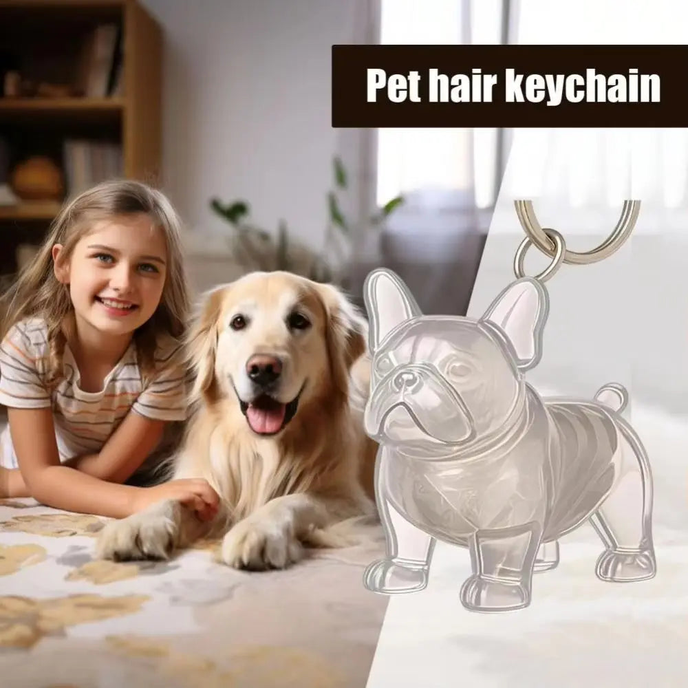 Pet Hair Memorial Keychain - DIY Dog Hair Storage Jewelry Gift