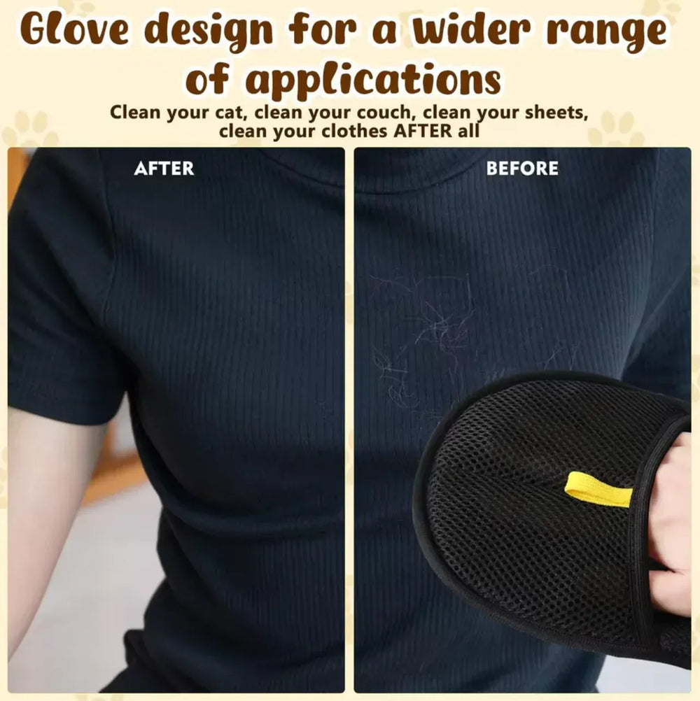 Pet Hair Removal Gloves - Reusable Double-Sided Grooming Gloves for Dogs & Cats, Static Fur Remover for Furniture & Carpets