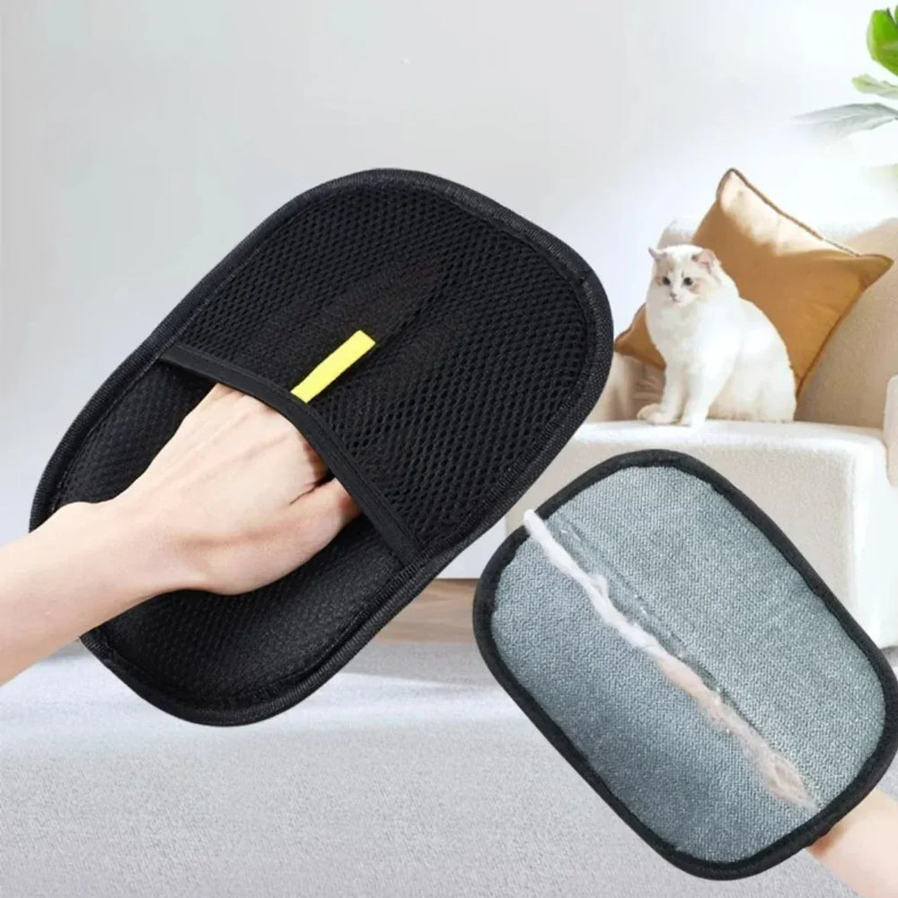 Pet Hair Removal Gloves - Reusable Double-Sided Grooming Gloves for Dogs & Cats, Static Fur Remover for Furniture & Carpets