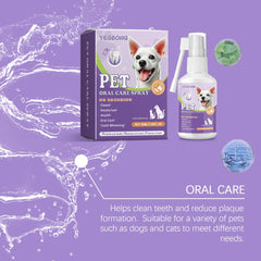 Pet Oral Cleaning Spray for Dogs & Cats - 50ml Teeth Cleaner & Breath Freshener, Dental Care Spray to Remove Plaque & Tartar, Prevent Bad Breath