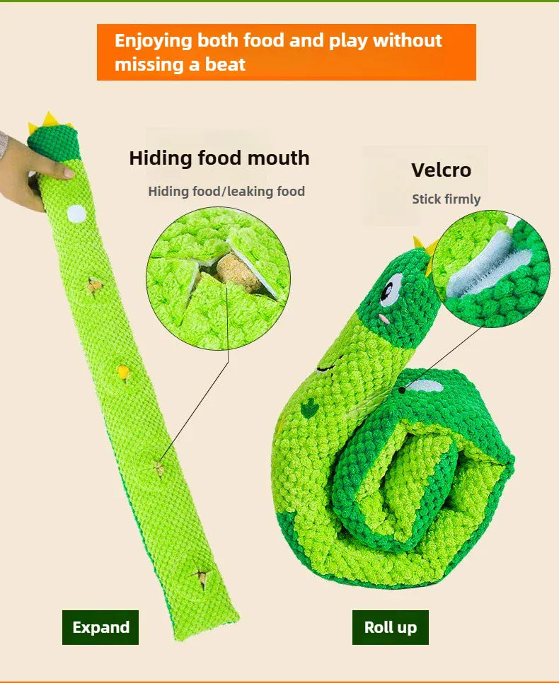 Pet Puzzle Snail Plush Toy | Interactive Dog Training Toy | Hidden Food Treat Puzzle Chew Toy | Sound & Collapsible Resistant Dog Toy