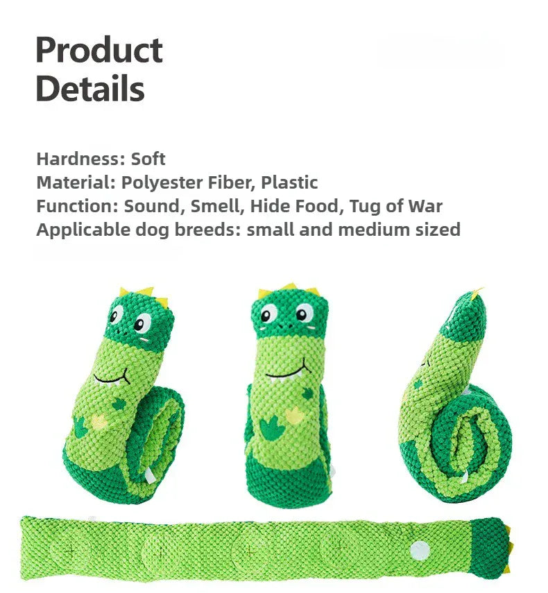 Pet Puzzle Snail Plush Toy | Interactive Dog Training Toy | Hidden Food Treat Puzzle Chew Toy | Sound & Collapsible Resistant Dog Toy