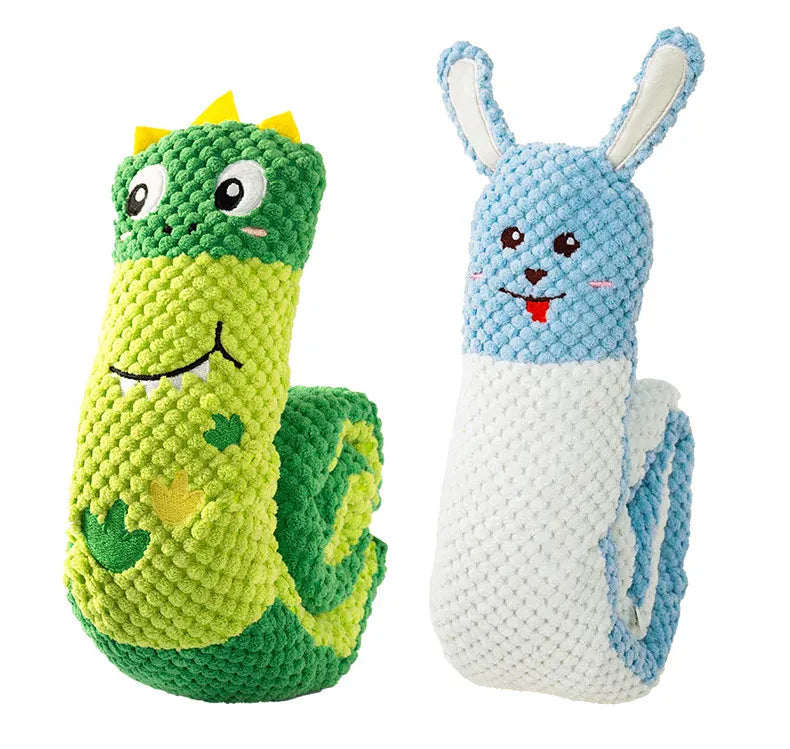 Pet Puzzle Snail Plush Toy | Interactive Dog Training Toy | Hidden Food Treat Puzzle Chew Toy | Sound & Collapsible Resistant Dog Toy