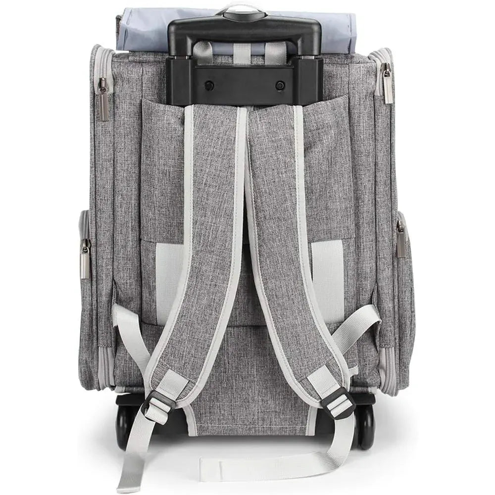 Pet Rolling Carrier with Wheels - 2-in-1 Dog Backpack & Cat Travel Trolley, Convertible Wheeled Pet Carrier for Medium Pets up to 16lbs