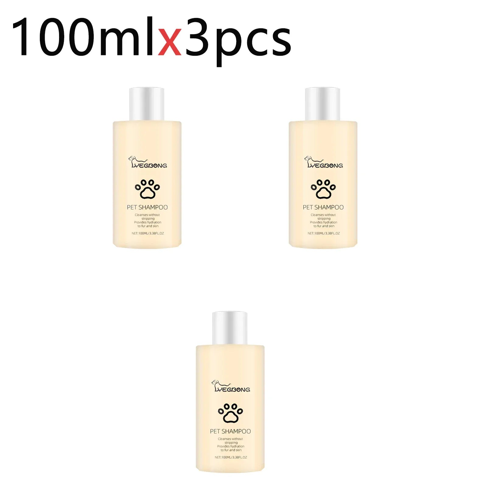 Pet Shampoo for Dogs & Cats - 100ml/300ml Flea Killer & Mite Removal, Deodorizing Itch Relief with Moisturizing Formula, Hair Softening Wash