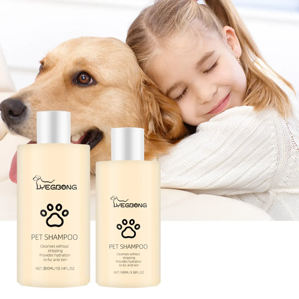 Pet Shampoo for Dogs & Cats - 100ml/300ml Flea Killer & Mite Removal, Deodorizing Itch Relief with Moisturizing Formula, Hair Softening Wash
