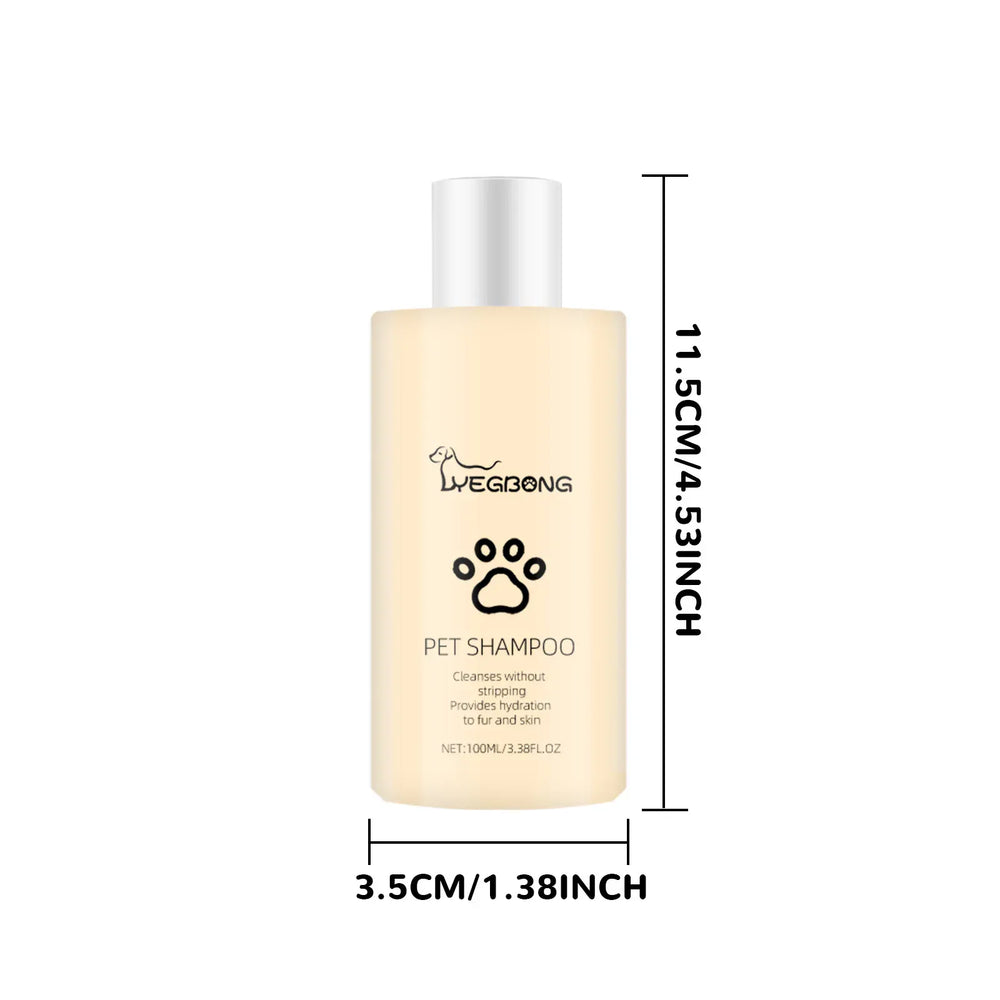 Pet Shampoo for Dogs & Cats - 100ml/300ml Flea Killer & Mite Removal, Deodorizing Itch Relief with Moisturizing Formula, Hair Softening Wash