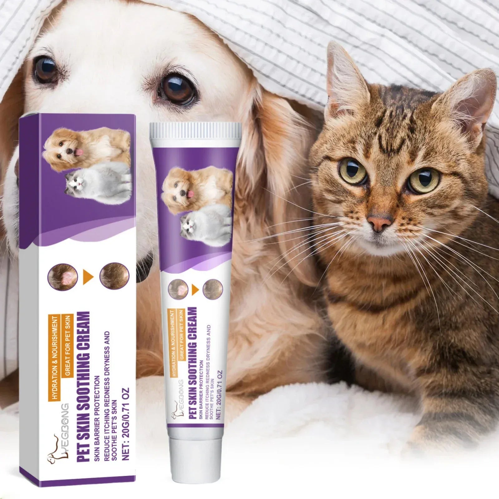 Pet Skin Care Cream - Soothing Balm for Dogs & Cats with Dry Itchy Skin