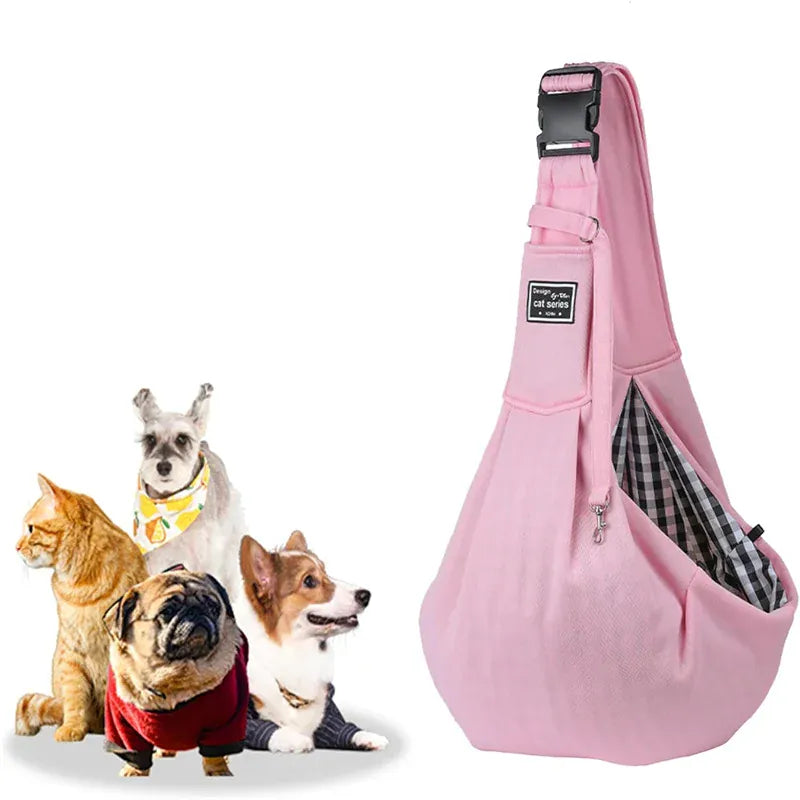 Pet Sling Carrier Bag - Adjustable Shoulder Tote for Small Dogs & Cats