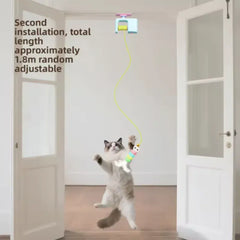 Pet Stress Relief Cat Toy – Rechargeable Interactive Hanging Door Toy with Automatic Electric Flying Bird for Hunting & Play
