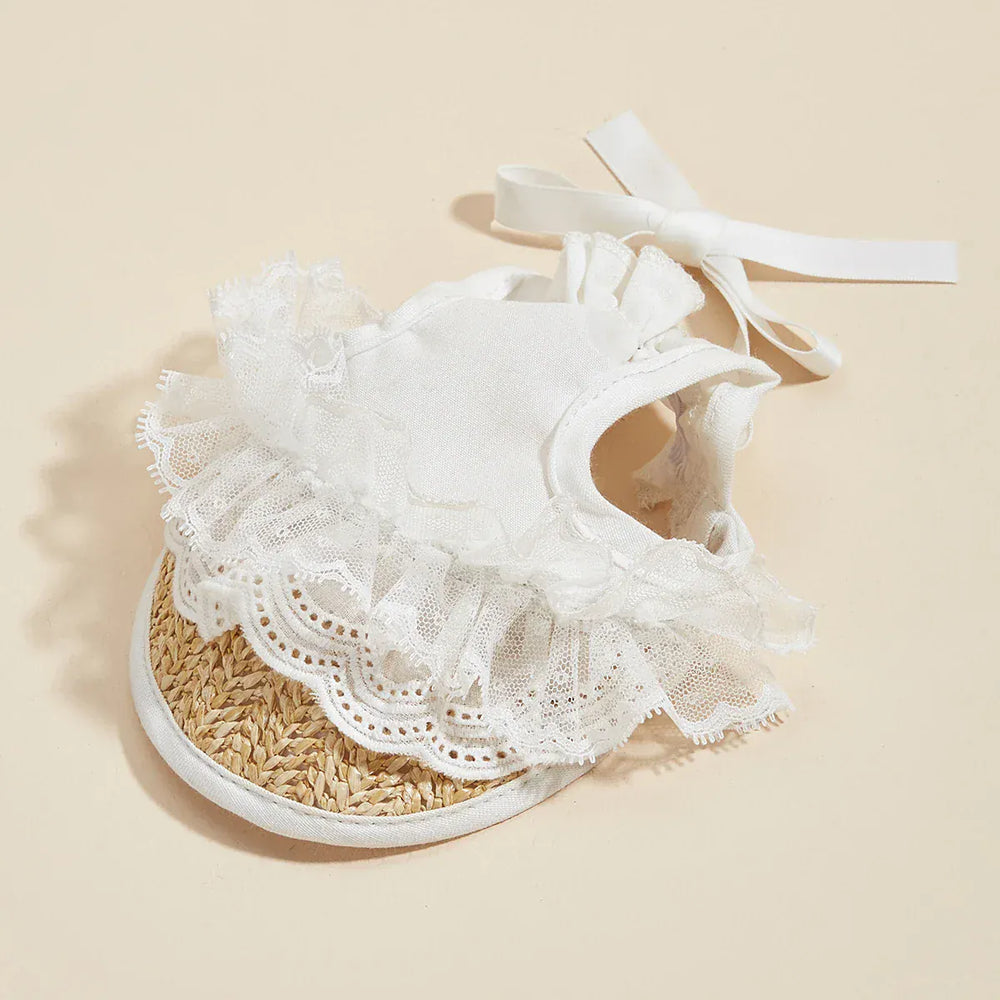 Pet Sun Hat with Bow – Adjustable Summer Sunshade Hat for Dogs & Cats