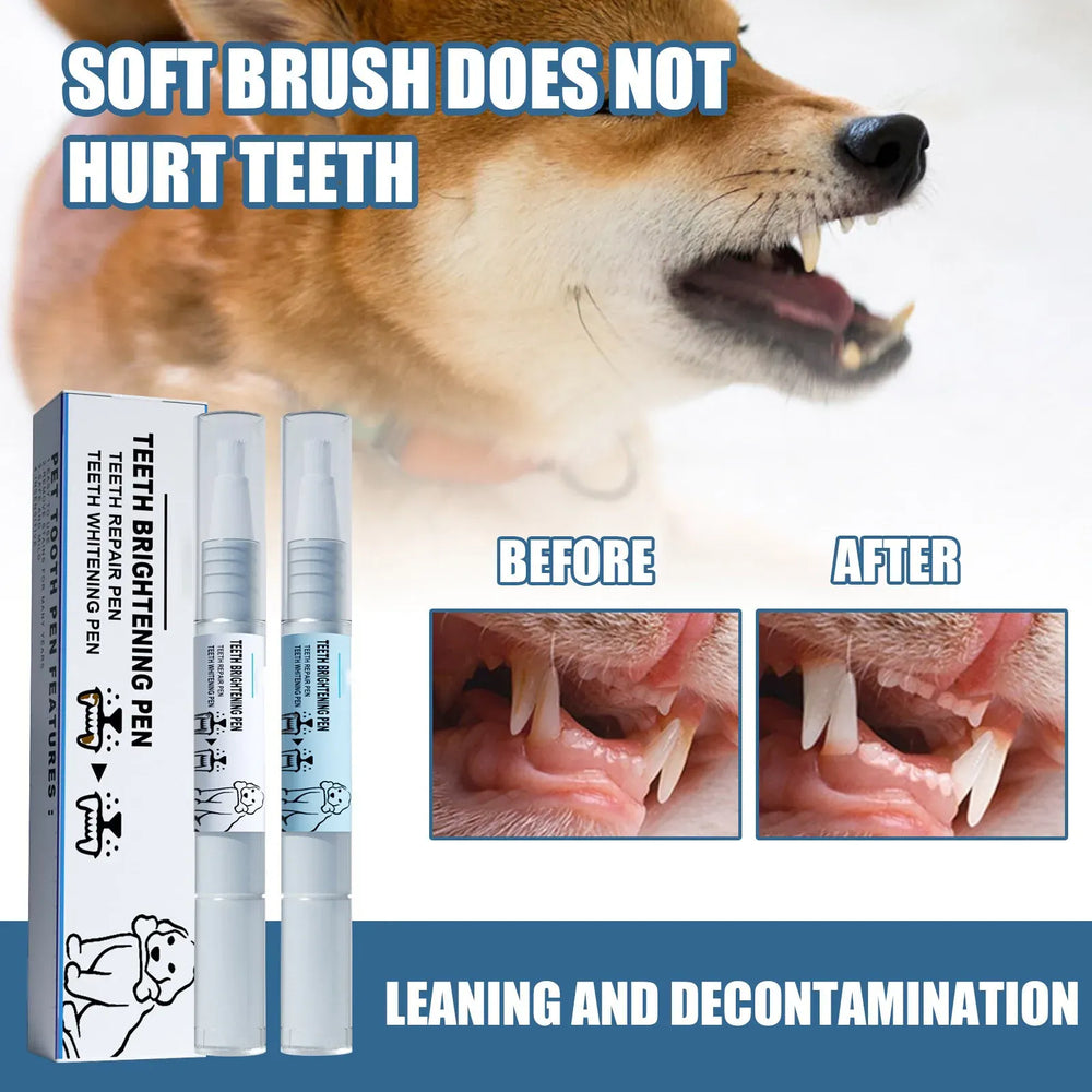 Pet Teeth Cleaning Pen | Dog & Cat Toothbrush & Toothpaste All-in-One | Fresh Breath & Tartar Removal