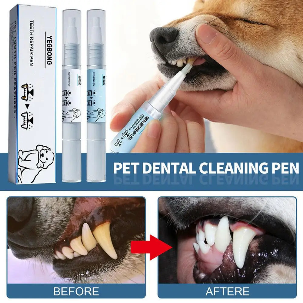 Pet Teeth Cleaning Pen for Dogs & Cats - 2-Pack Dental Care Kit, Tartar Remover & Tooth Whitening Stick, Easy Oral Hygiene Solution for Fresh Breath