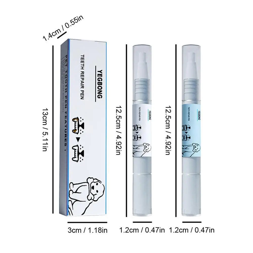 Pet Teeth Cleaning Pen for Dogs & Cats - 2-Pack Dental Care Kit, Tartar Remover & Tooth Whitening Stick, Easy Oral Hygiene Solution for Fresh Breath