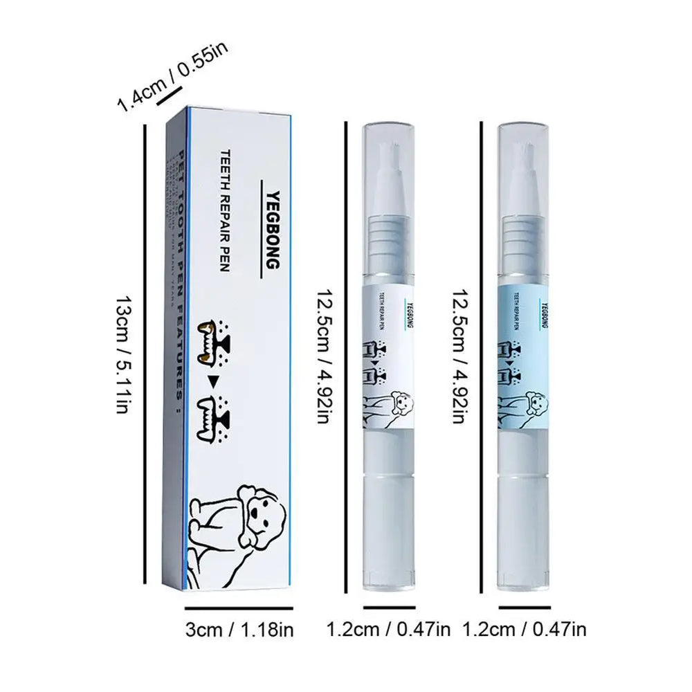 Pet Teeth Cleaning Pen for Dogs & Cats - 2-Pack Dental Care Kit, Tartar Remover & Tooth Whitening Stick, Easy Oral Hygiene Solution for Fresh Breath