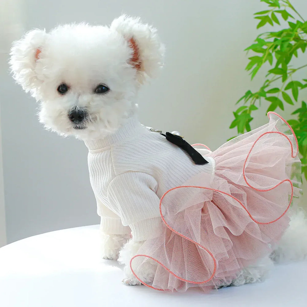 Pet Tutu Princess Dress – Lace Trim Dog & Cat Skirt for Spring Summer Parties