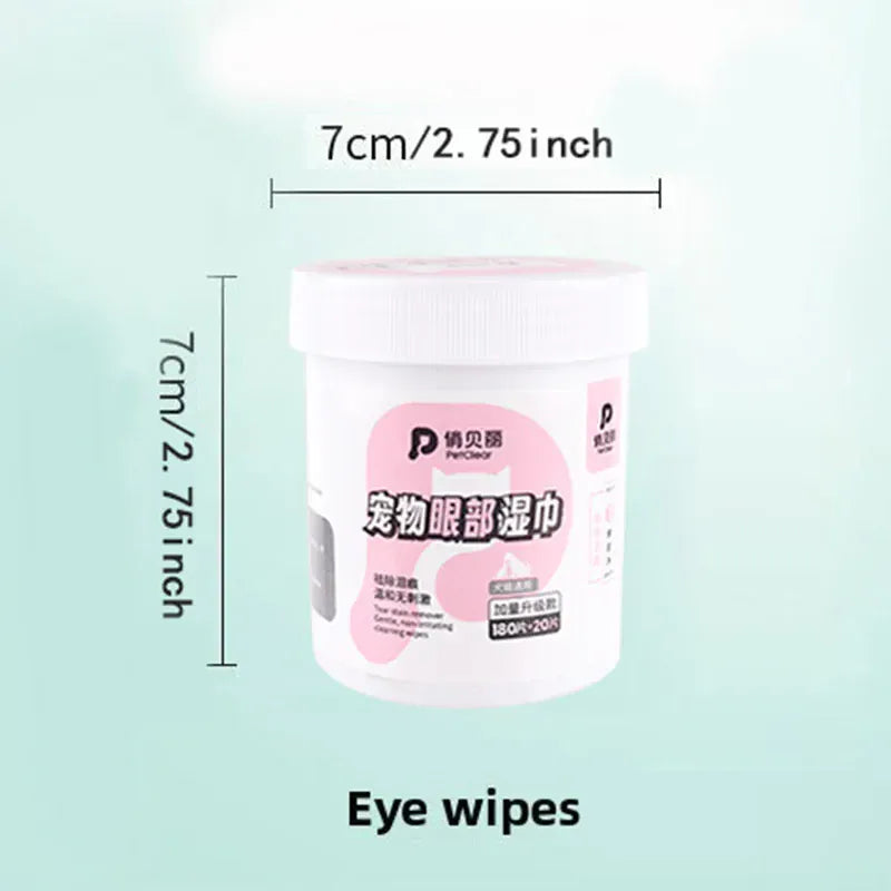 PetClear 200pcs Pet Eye Wipes | Tear Stain Remover for Dogs & Cats | Gentle Daily Eye Care & Cleaning Wet Wipes