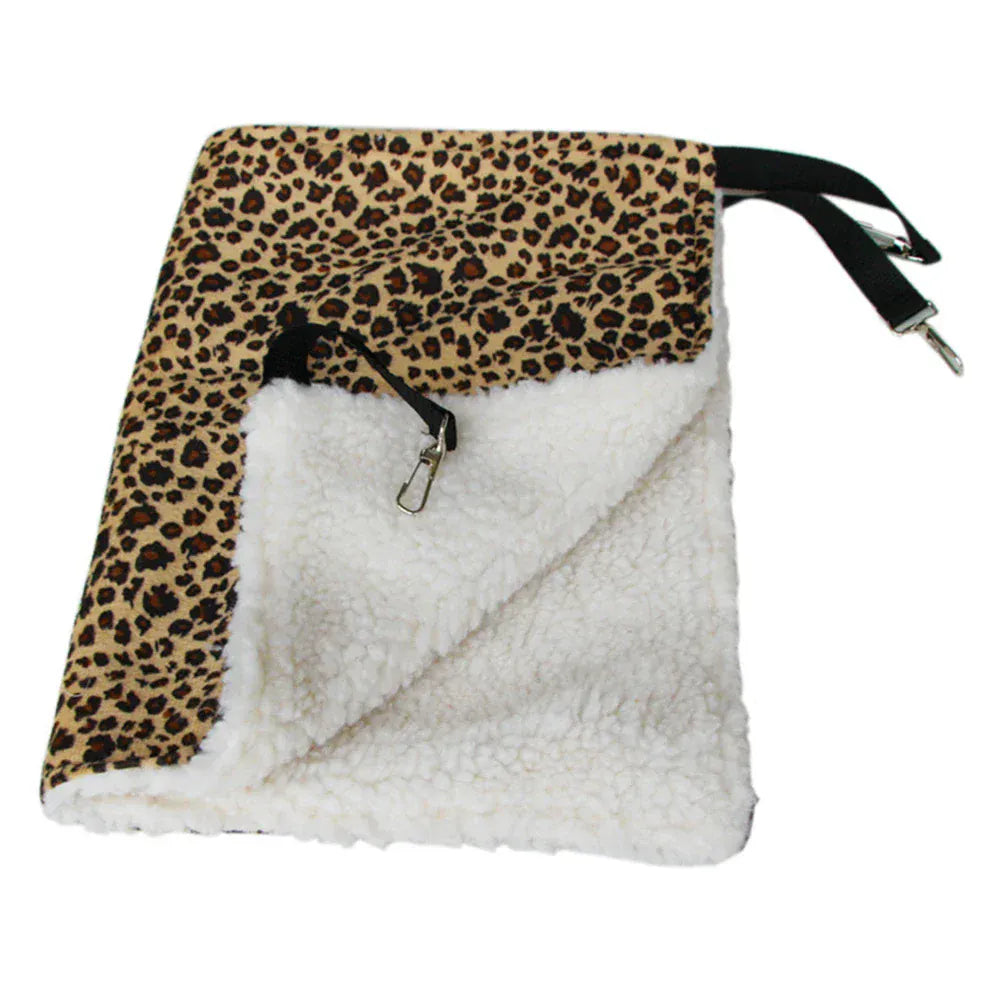 Plush Cat Hammock - Adjustable Heating Pet Mat for Cages & Windows