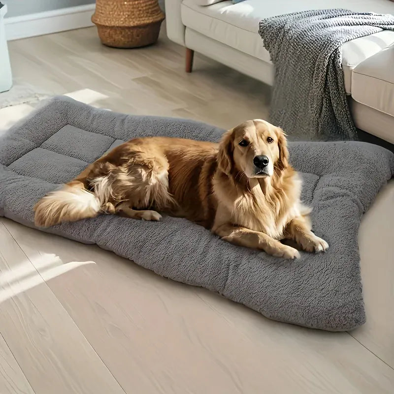 Plush Orthopedic Dog Bed for Large Dogs - Extra Large Sofa Mat with Thickened Sponge, Super Soft Pet Crate Pad, Non-Slip Bottom