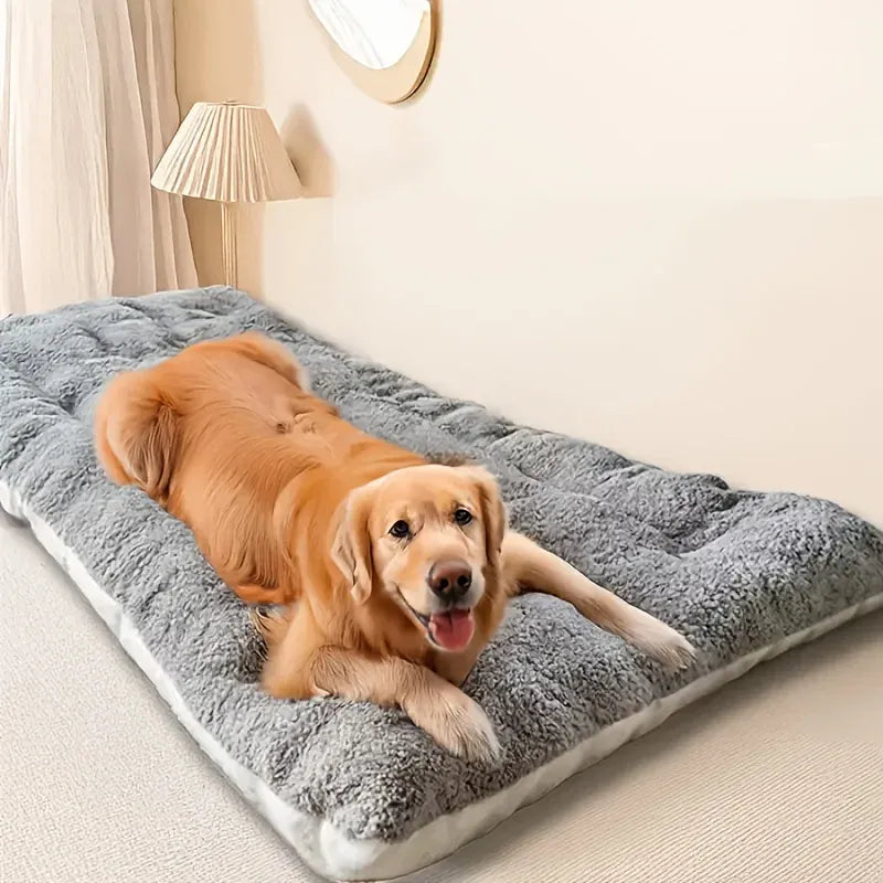 Plush Orthopedic Dog Bed for Large Dogs - Extra Large Sofa Mat with Thickened Sponge, Super Soft Pet Crate Pad, Non-Slip Bottom
