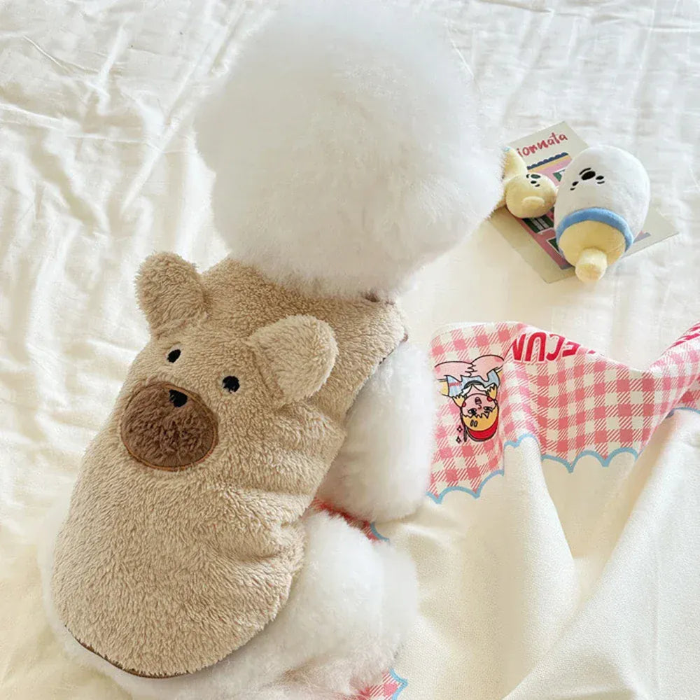 Plush Teddy Bear Dog Sweater | Winter Warm Vest for Small Dogs 1.5–11.5kg | Soft & Cozy Pet Clothes for Teddy, Schnauzer & Puppy
