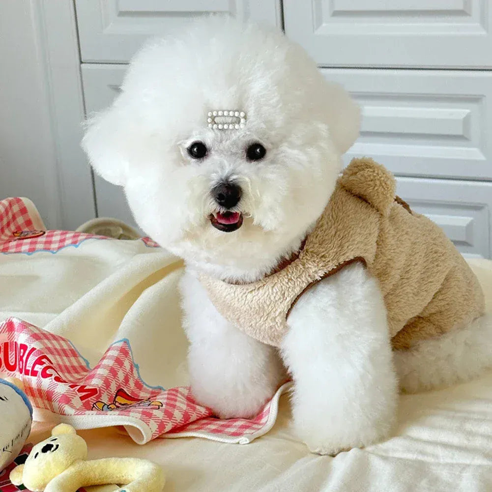 Plush Teddy Bear Dog Sweater | Winter Warm Vest for Small Dogs 1.5–11.5kg | Soft & Cozy Pet Clothes for Teddy, Schnauzer & Puppy