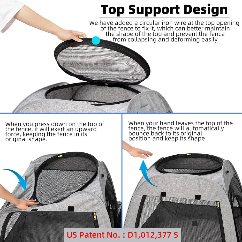 Portable Cat Playpen Tent – Trapezoidal Foldable Pet Playpen for Indoor & Outdoor Use