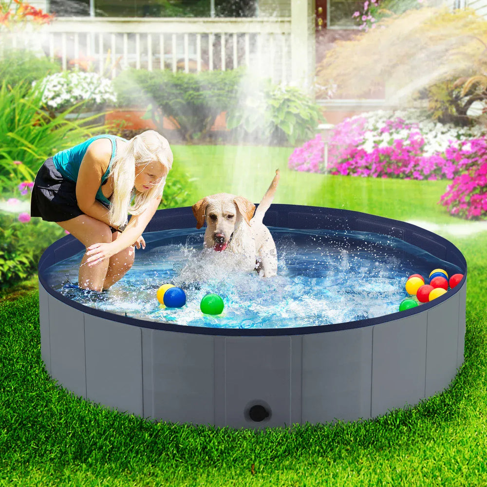Portable Dog Pool, Foldable Pet Swimming Tub, Anti-Slip Collapsible Pet Bathtub, Hard Plastic Bath Pool for Pets Dogs and Cats
