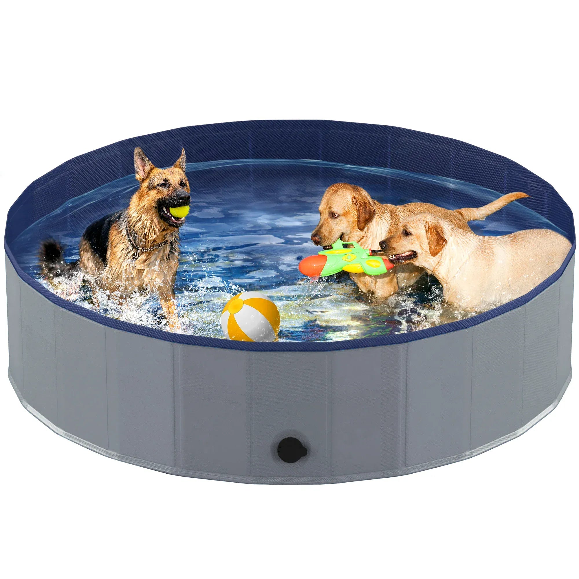 Portable Dog Pool, Foldable Pet Swimming Tub, Anti-Slip Collapsible Pet Bathtub, Hard Plastic Bath Pool for Pets Dogs and Cats