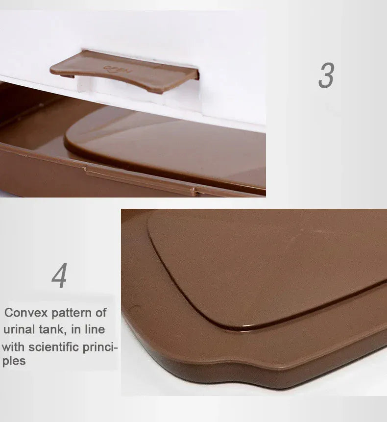 Portable Dog Toilet with Double Layer - Self-Cleaning Puppy Training Pad for Small Dogs & Cats, Anti-Splash Pet Potty Tray