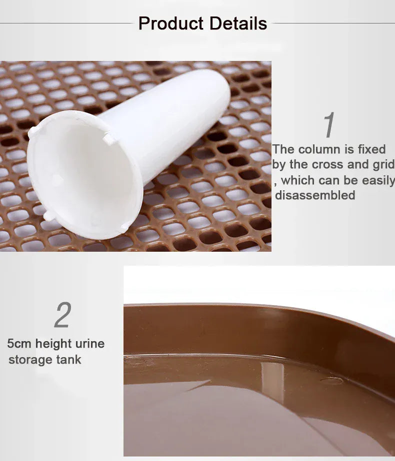 Portable Dog Toilet with Double Layer - Self-Cleaning Puppy Training Pad for Small Dogs & Cats, Anti-Splash Pet Potty Tray