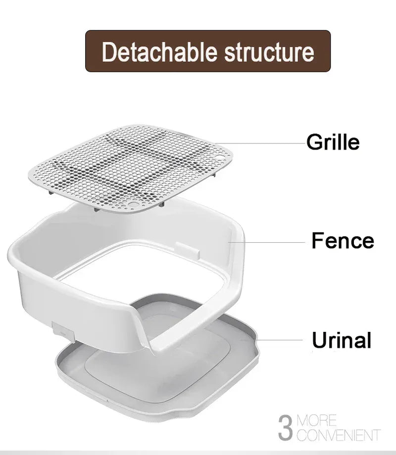 Portable Dog Toilet with Double Layer - Self-Cleaning Puppy Training Pad for Small Dogs & Cats, Anti-Splash Pet Potty Tray