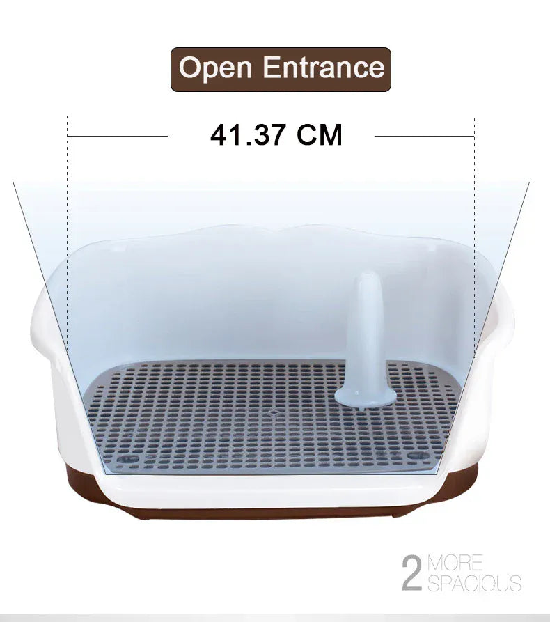 Portable Dog Toilet with Double Layer - Self-Cleaning Puppy Training Pad for Small Dogs & Cats, Anti-Splash Pet Potty Tray