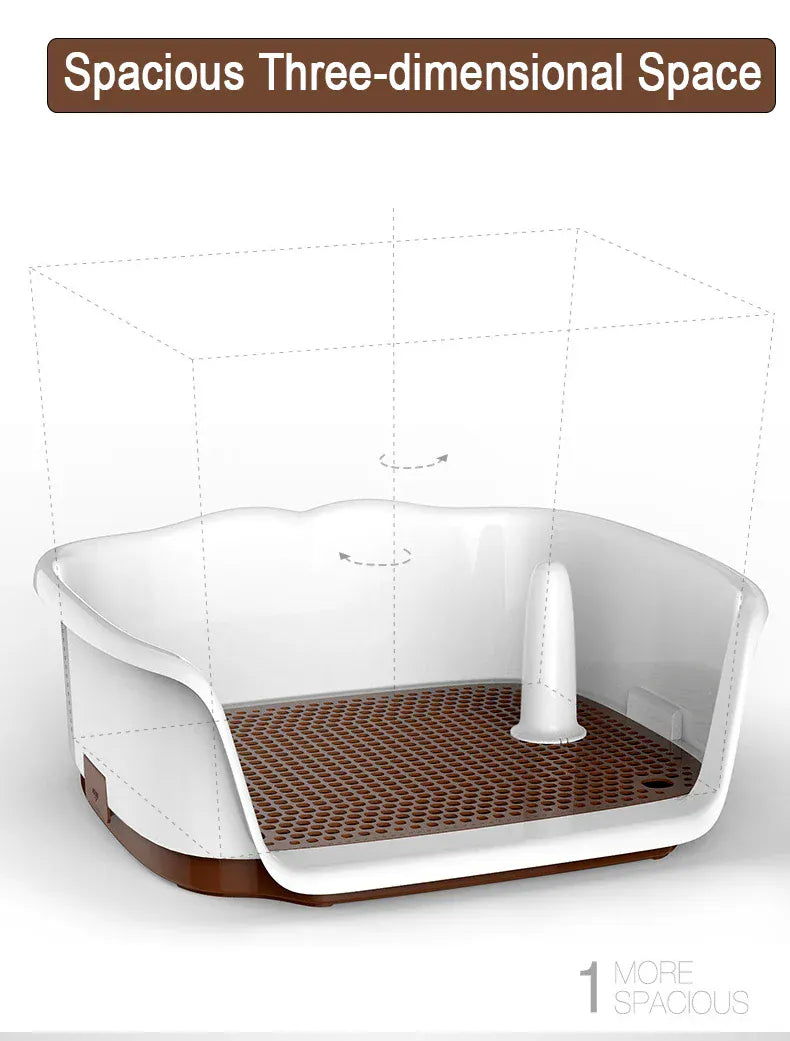 Portable Dog Toilet with Double Layer - Self-Cleaning Puppy Training Pad for Small Dogs & Cats, Anti-Splash Pet Potty Tray