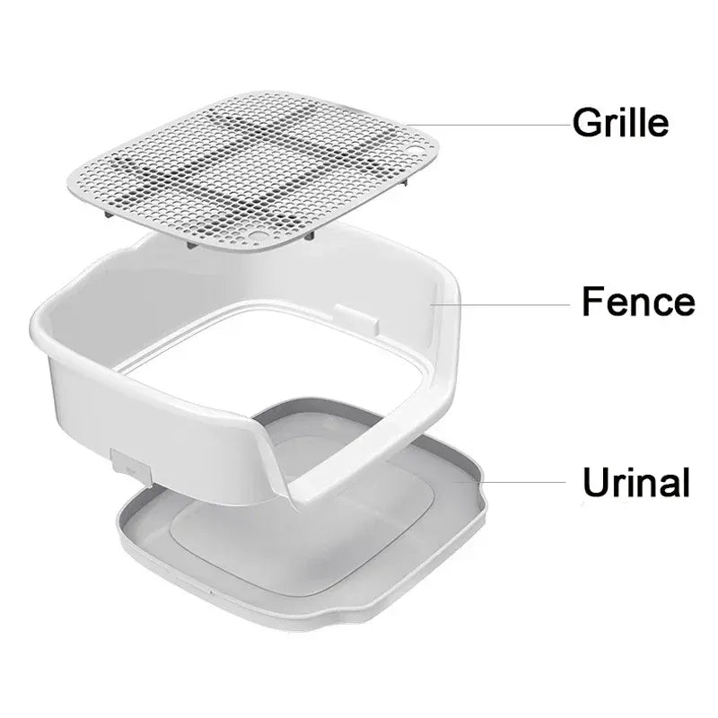 Portable Dog Toilet with Double Layer - Self-Cleaning Puppy Training Pad for Small Dogs & Cats, Anti-Splash Pet Potty Tray