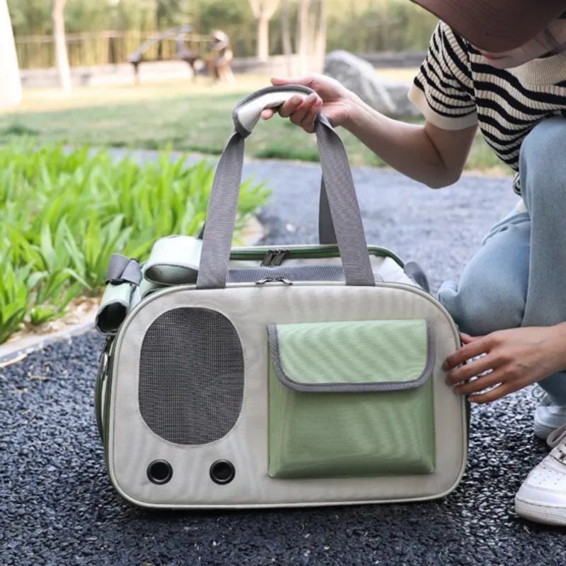 Portable Pet Sling Bag - Large Capacity Breathable Cat & Dog Carrier, Summer Outdoor Single Shoulder Cross-Body Bag for Medium Pets