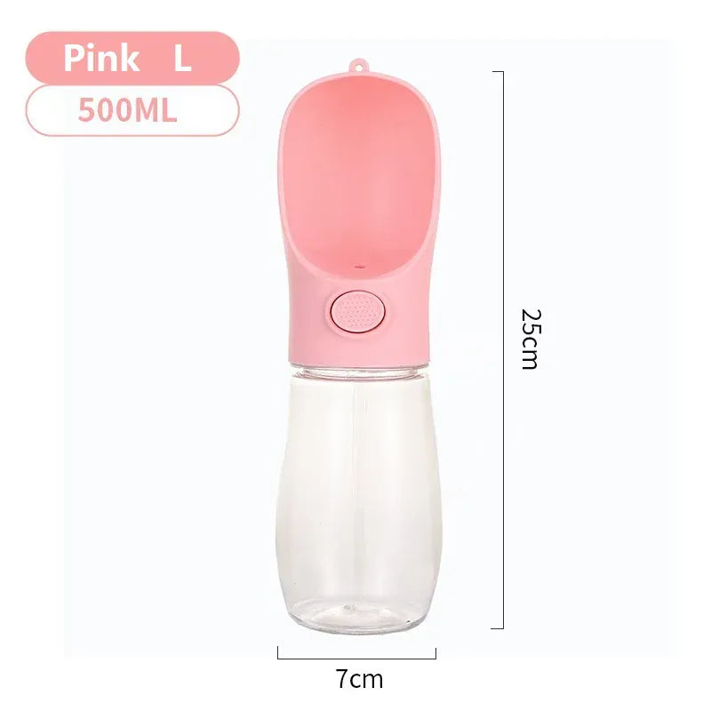 Portable Pet Water Bottle - 500ML Leakproof Outdoor Drinking Bottle for Dogs & Cats