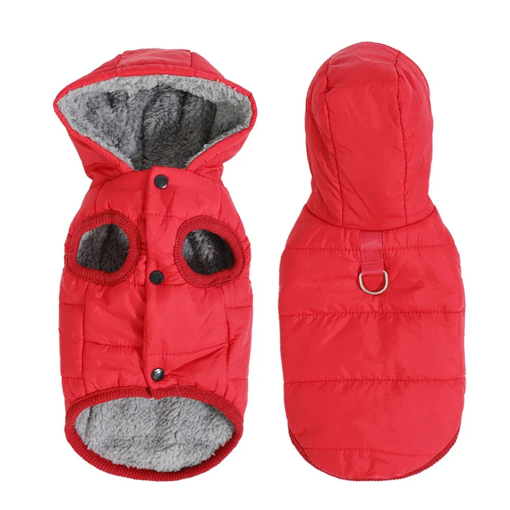 Premium Hooded Cat & Dog Coat - Windproof Fleece Jacket with D-Ring